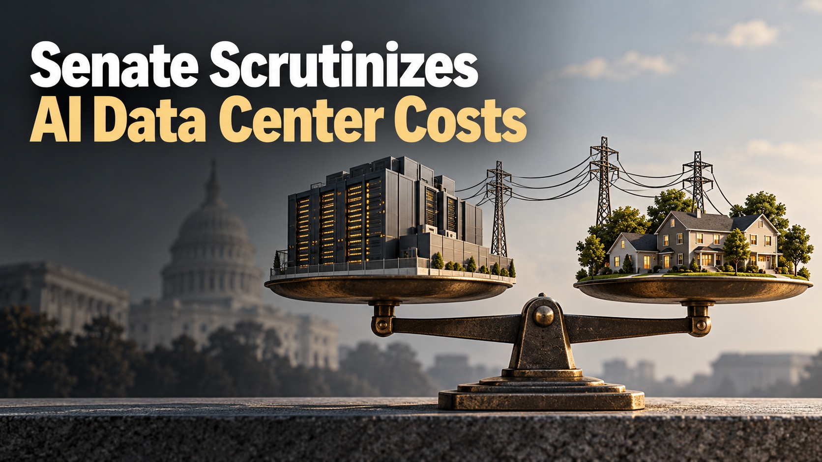 News card: Senate report challenges AI data centers on community costs